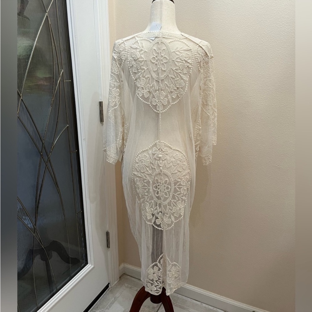 Lace Kimono Beach Cover Up, NWT - Picture 2 of 8